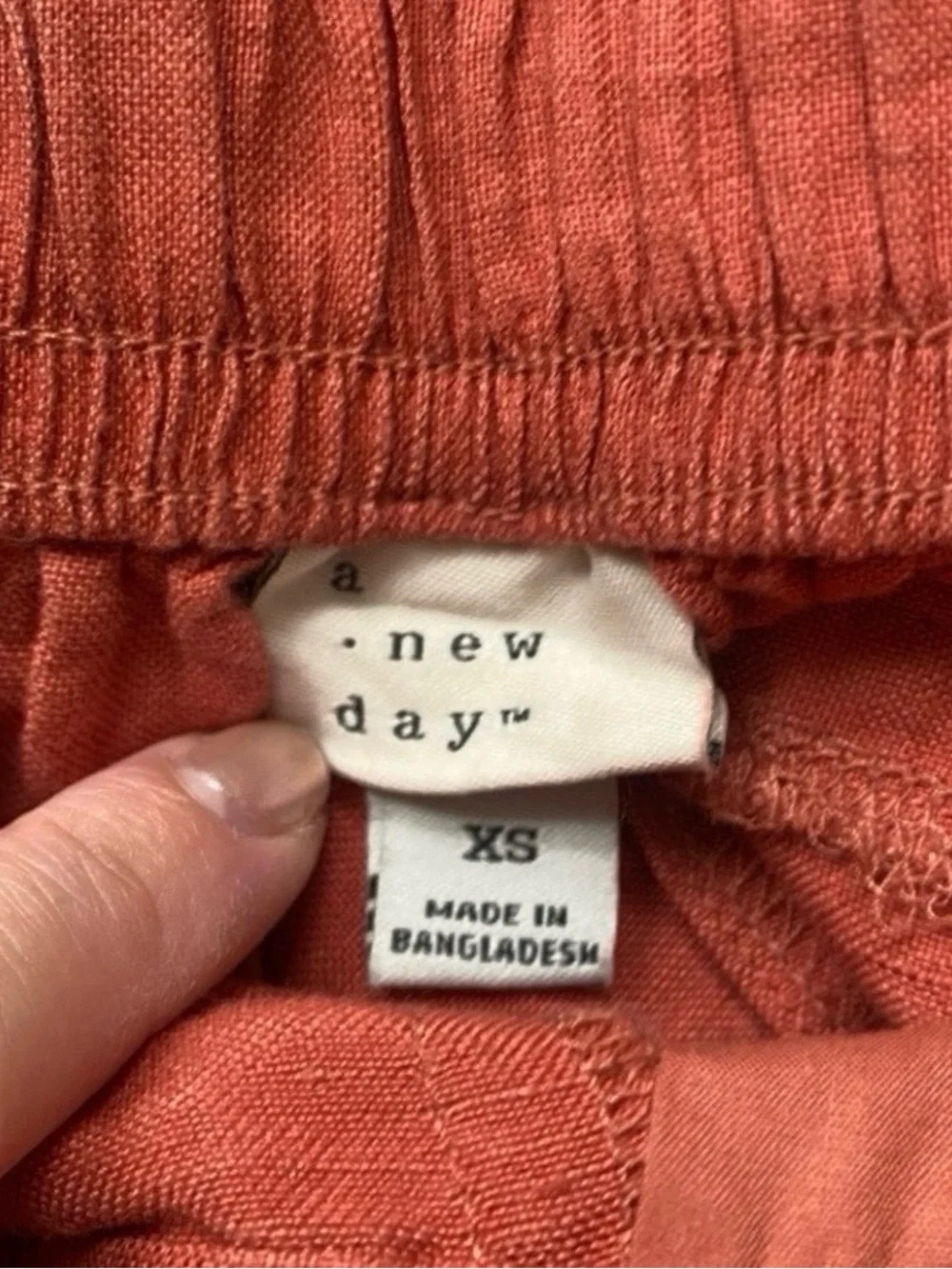 NWT New A New Day Women's Salmon Linen Mix Drawstring Wide Leg Pants XS Casual